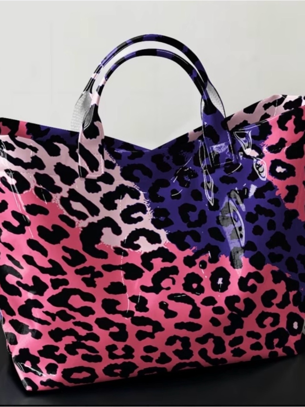 Pink & Purple Leopard Print Tote Bag - Fashionable Women's Handbag-NWOT